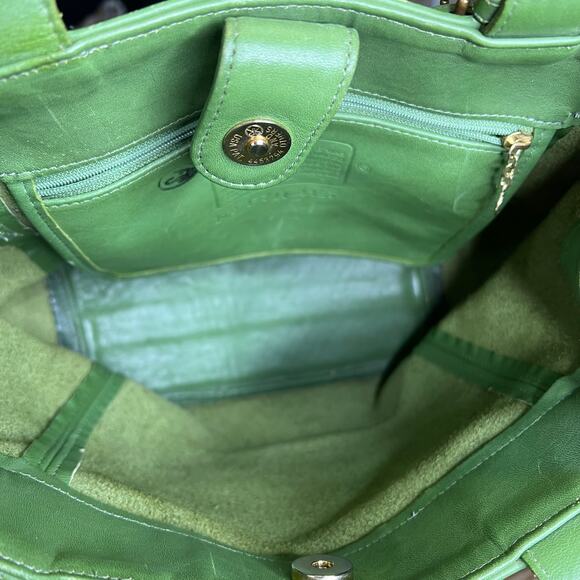 VTG Coach SoHo Buckle Bag 4157 Leaf Green Leather Shoulder Tote USA 1997 - Picture 15 of 16